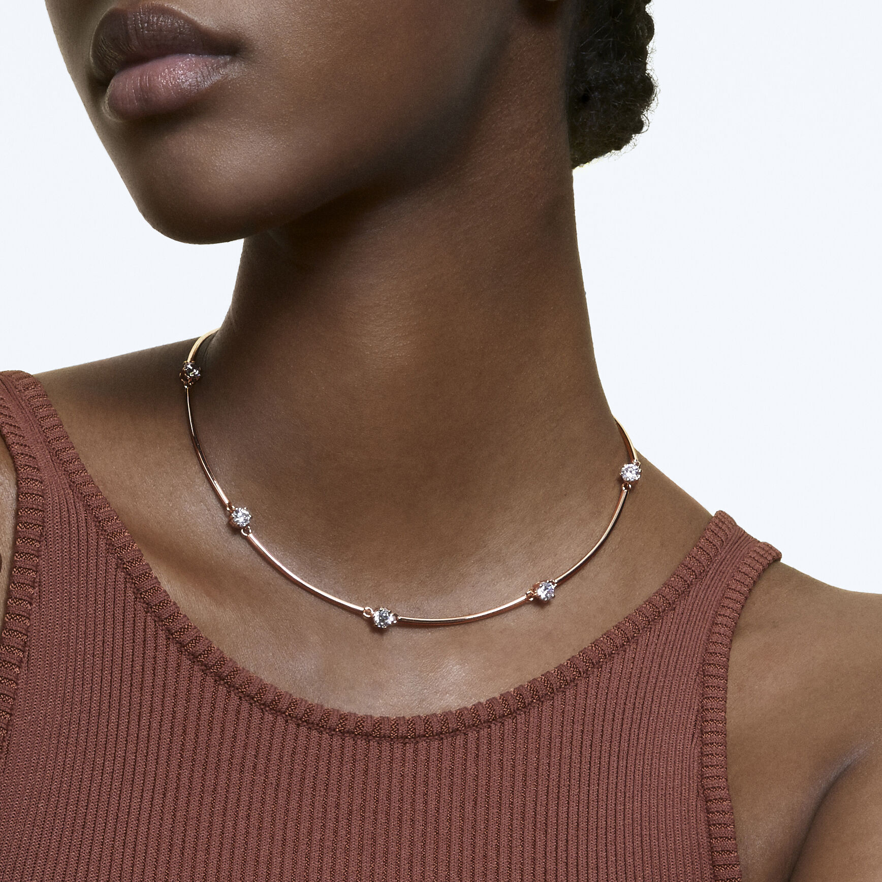 Swarovski tennis outlet necklace rose gold